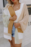 Color Block Knit Plus Size Lightweight Cardigan