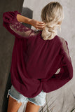 Red Gray Formal Invitation Lace Blouse