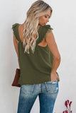 V Neck Flutter Lace Flowy Tank Tops
