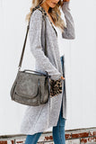 Solid Patchwork Long Striped Cardigan with Pockets
