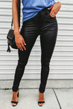 High Rise Faux Leather Skinny Pants
