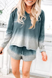 Dip Dye Hooded Lounge Sweatshirt Shorts Set