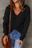 Criss Cross Wrap Plunging Neck Sweater