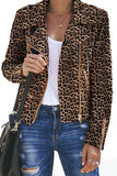 Khaki Zipped Notch Collar Short Jacket
