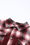 Plaid Patchwork Buttoned Pocket Sherpa Jacket