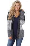 Hooded Button Cable Knit Cardigan