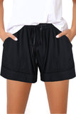 Elastic Waist Drawstring Girl's Shorts with Pockets