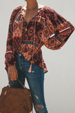Floral Print Peasant Blouse