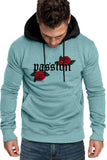 Valentine Love Heart Print Color Block Men's Pullover Hoodie