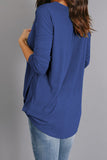 Light Gray Wrap Hi-lo Hem Blouse