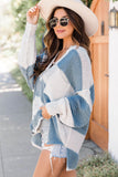 Stripe Oversized Striped Henley Sweater