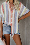 Happier With You Striped Button Top