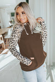 Leopard Print Patchwork Hoodie