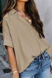 Short Sleeve Button Solid Shirt