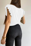 Khaki Cascading Ruffles Knit Tank Top
