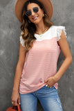 Flutter Shoulder Striped Print Tank Top