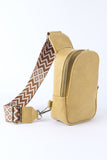 Faux Leather Zipped Crossbody Chest Bag