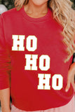 Christmas HO HO HO Graphic Round Neck Sweatshirt