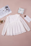 Broderie Angalise Ruffle Trim Babydoll Blouse