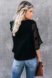 Crew Neck Kimono Sleeve Knit Top