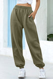 Olive Casual Loose High Waist Jogger Sweatpants