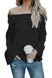 Soft Velvet Knit Off Shoulder Sweater
