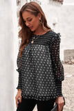 Smocked Ruffle Trim Blouse