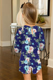 Little Girls' Floral Long Sleeve Romper