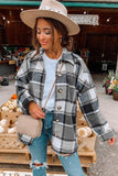 Plaid Print Buttoned Shirt Jacket