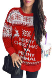 Merry Christmas Ya Filthy Animal Snowflake Reindeer Sweatshirt