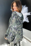 Long Sleeve Camo Print Oversize Hoodie