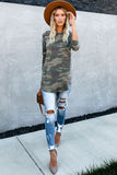 Camo Print Long Sleeve Top