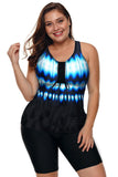 Ombre Print Racerback Tankini Swimsuit
