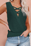 Crisscross Hollow-out Knit Tank Top