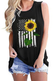 Sunflower American Flag Star Casual Tank