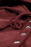 Snap Button Pullover Hoodie with Pocket