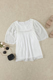 Flutter Sleeves Sheer Textured Babydoll Top