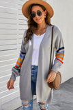 Striped Balloon Sleeve Cardigan