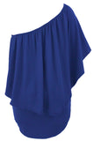 Plus Size Multiple Dressing Layered Dark Blue Mini Poncho Dress