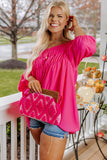 Rose Plus Size Smocked Bust Off-the-shoulder Blouse