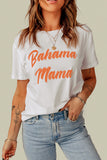 White Bahama Mama Letter Graphic T Shirt
