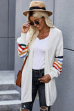 Striped Balloon Sleeve Cardigan
