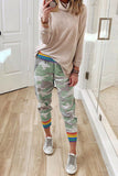 Rainbow Stripe Gray Camo Casual Pants