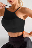 Mesh Splicing Textured Active Sports Bra