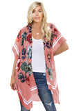 Waterfall Short Sleeve Floral Print Cardigan