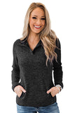 Heathered Turn-down Collar Pullover Sweatshirt