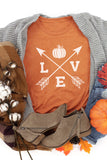 Orange LOVE Graphic Halloween Pumpkin Tee