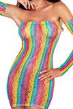 color Color Block Crochet Bandeau Chemise Lingerie