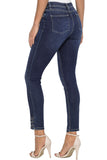 Button Detail Light Blue Wash Skinny Jeans