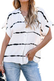 Striped Folded Short Sleeve Shirt
